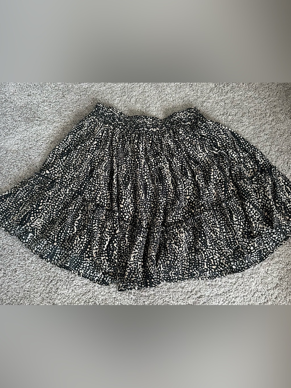 Z Supply Black and White Printed Skater Skirt